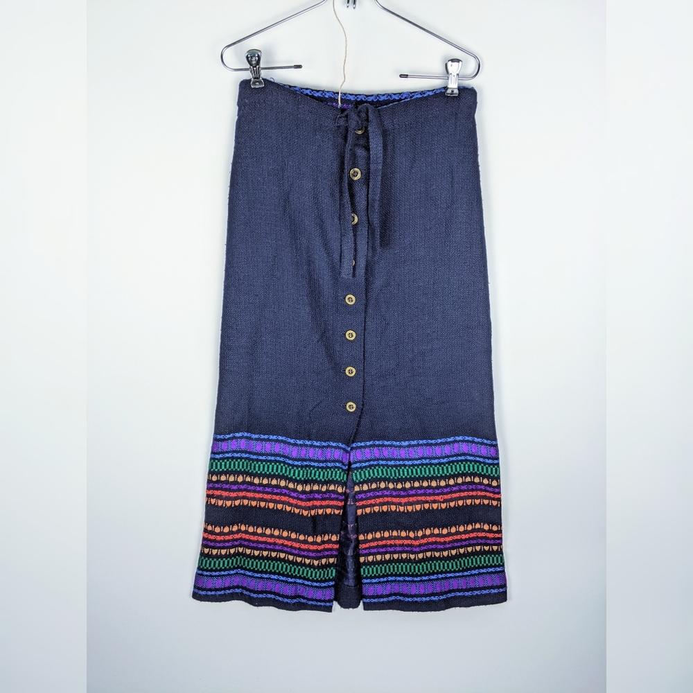 Vintage Banner Sportswear Maxi Skirt Navy Blue 8